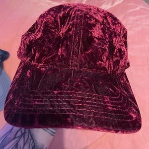 Red velvet baseball hat
